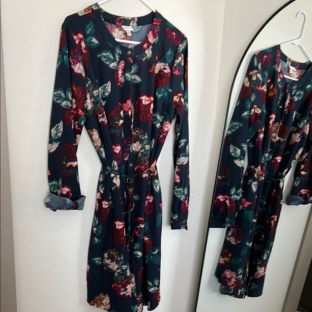 Merona Multicolor Floral Button-Up Dress